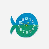 Fernando the Fish clock, model 2324 from the Zoo Timer Collection by George Nelson & Associates, 1965, lacquered masonite, enameled steel, sold Sep 2021