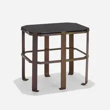 Paul Frankl, Occasional table, c. 1935, patinated brass, Vitrolite