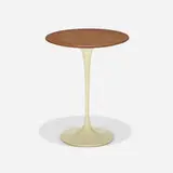 Eero Saarinen, Tulip occasional table, model 160W, walnut, enameled aluminum