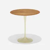 Eero Saarinen, Tulip occasional table, model 163W, walnut, enameled aluminum