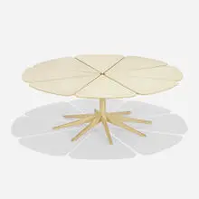 Petal coffee table by Richard Schultz, 1960 / 1974, lacquered wood, enameled aluminum, sold Sep 2021