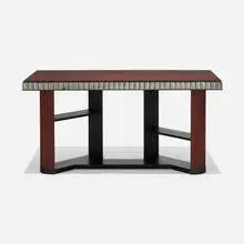 Desk by Paul Theodore Frankl, c. 1925, mahogany, lacquered wood, aluminum, sold Sep 2021