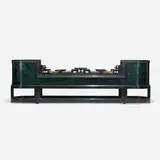 James Mont, Monumental planter, c. 1950, lacquered wood, glass