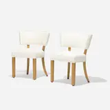 Chairs, pair by Edward Wormley, c. 1955, upholstery, mahogany, sold Sep 2021