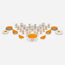 Lagardo Tackett, Everyone Loves Ice Cream and Candy tableware, c. 1965, transfer-printed porcelain