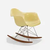 Charles and Ray Eames, Early RAR, 1950, molded fiberglass with rope edge, beech, zinc-plated steel