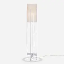Paul Mayén, Floor lamp, c. 1965, chrome-plated brass, acrylic
