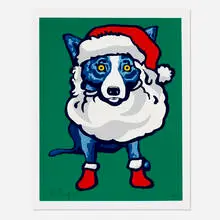Ho-Ho-Ho by George Rodrigue, 2000, screenprint in colors, sold Aug 2021