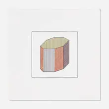 Twelve Forms Derived From a Cube, Plate #11 by Sol LeWitt, 1984, screenprint in colors on Arches 88, sold Aug 2021