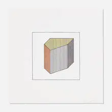 Twelve Forms Derived From a Cube, Plate #31 by Sol LeWitt, 1984, screenprint in colors on Arches 88, sold Aug 2021
