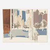 Fairfield Porter, Street Scene, 1969, lithograph in colors on Arches