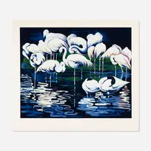 Flamingo by Lowell Nesbitt, 1981, screenprint in colors, sold Aug 2021