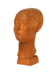 Joseph Goossens, Joseph Goossens (Dutch, 1878, an Art Deco terracotta bust of a lady