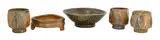 Micki Schloessingk, Micki Schloessingk (b.1949), three salt-glazed stoneware yunomi
