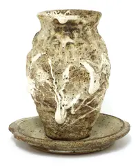 Aki Moriuchi, Aki Moriuchi (Japanese, 1947, b.1947) a stoneware vase and plate