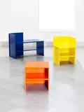 Donald Judd, for Lehni AG, 'Stool #43', designed 1984, orange enamelled and anodized copper