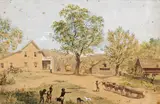 George Henry Burgess, Mother Lode Inn, circa 1850, watercolor, gouache and pencil on paper