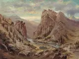 Charles Henry Harmon, Mining camp; Tunnel through the mountain (a pair)
