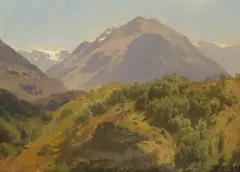 Extensive majestic landscape by Hermann Herzog, oil on board, sold Apr 2010