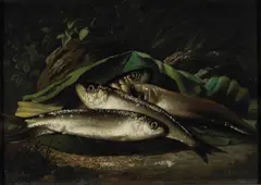 Samuel Marsden Brookes, Fish, ca. 1870, oil on panel