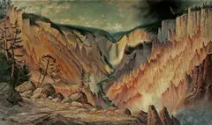 James Everett Stuart, Great Falls and Canyon of the Yellowstone, 1901, oil on canvas