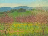 Theodore Wores, Peach blossoms, Saratoga, California, 1921, oil on canvas