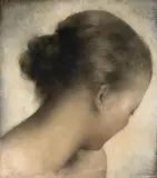 Grigory Gluckmann, Head of a woman, oil on panel