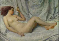 Géza Kende, Lounging nude, 1949, oil on canvas
