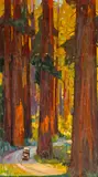 Maurice Logan, California Big Trees, oil on paperboard