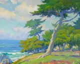 Abel George Warshawsky, Coastal cypress on a sunny day