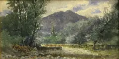 View of Mt. Tamalpais by Chris Jorgensen, 1899, watercolor on paper affixed to board, sold Apr 2010
