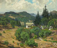 William Wendt, Houses in the mountains (resort), 1926, oi on canvas