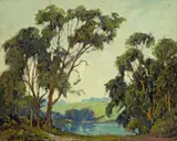 George Demont Otis, Grey Day (Eucalyptus trees around a pond)