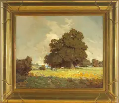 Granville Redmond, Cattle grazing, 1909, oil on canvas