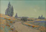 Granville Redmond, Road through a field of wildflowers