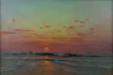 Granville Redmond, Sunset beyond the waves