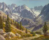 Paul Grimm, From Glacier Lodge, Palisades Glacier South Fork, High Sierras