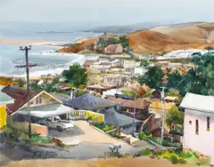 Cayucos Complex by George Gibson, 1989, watercolor on paper, sold Apr 2010