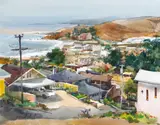 George Gibson, Cayucos Complex, 1989, watercolor on paper