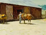 Donald Teague, The wrangler, oil on masonite