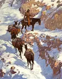 Karl Thomas, Pack train, Grand Canyon, oil on canvas