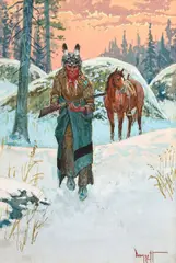 Nöel Daggett, Spring hunt; Game or foe (2), gouache on paper