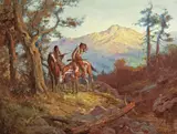 Gordon Coutts, Two Indian scouts, oil on canvas