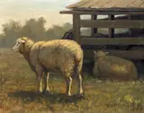 Matilda Lotz, Barn scene, 1877, oil on board