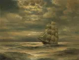 William A. Coulter, Clipper ship in the moonlight