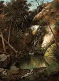 Henry Ford, Trickling waterfall, oil on canvas