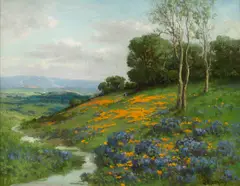 William Franklin Jackson, Early Spring, Sonoma (California Poppies and Lupine), oil on canvas