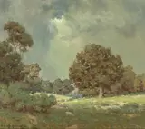 Granville Redmond, Wildflowers under grey skies (The Coming Storm)