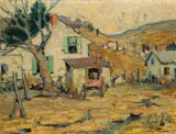 Walter Farndon, A Day at the Ranch, oil on board