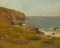 Coastal view by William Barr, oil on canvas, sold Nov 2009